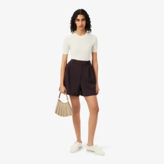 Oversized bermuda met plooien van wolmix The Blend