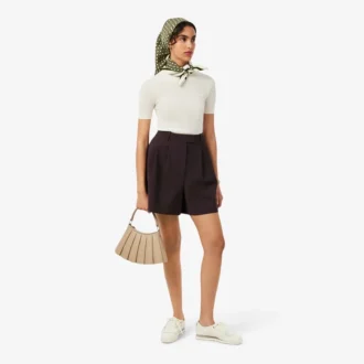 Oversized bermuda met plooien van wolmix The Blend