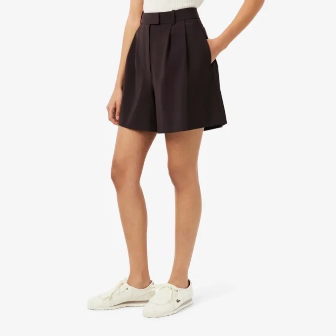 Oversized bermuda met plooien van wolmix The Blend