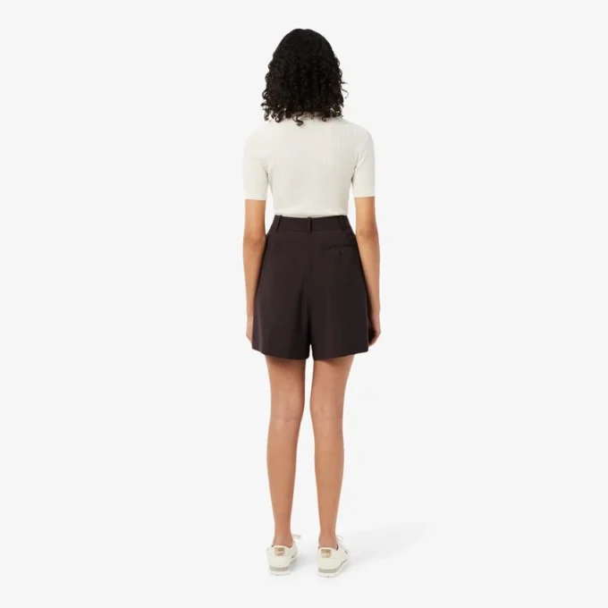 Oversized bermuda met plooien van wolmix The Blend