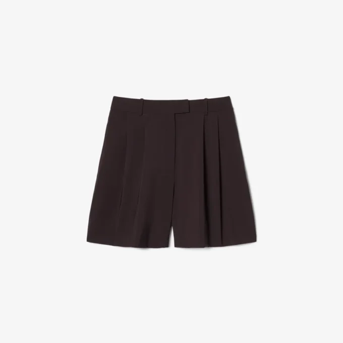 Oversized bermuda met plooien van wolmix The Blend