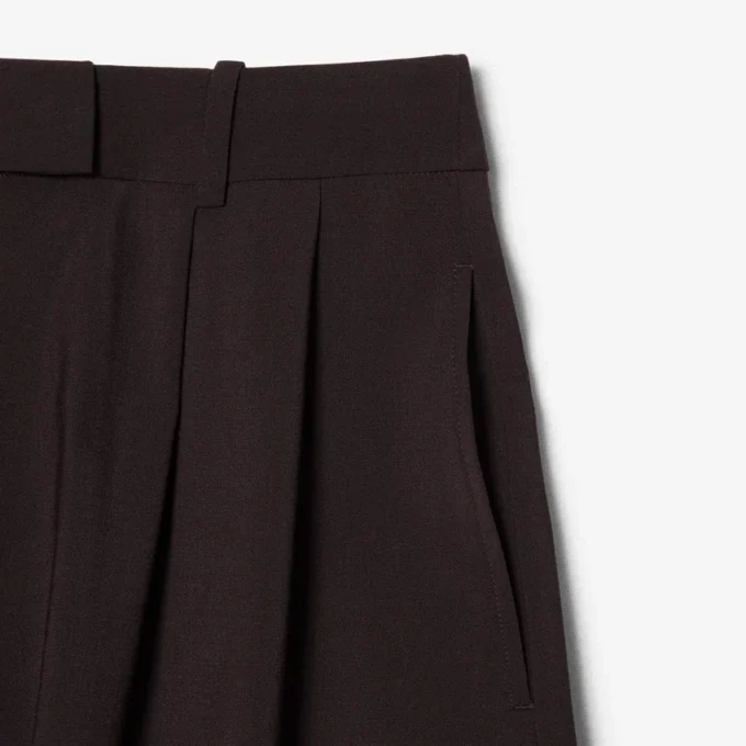 Oversized bermuda met plooien van wolmix The Blend