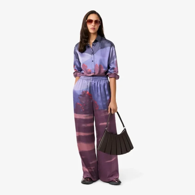 Oversized broek met landschapsprint voor dames