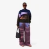 Oversized broek met landschapsprint voor dames