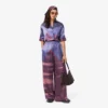 Oversized broek met landschapsprint voor dames
