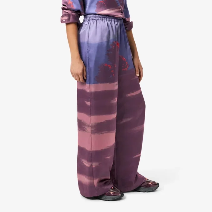 Oversized broek met landschapsprint voor dames