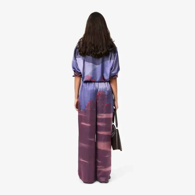 Oversized broek met landschapsprint voor dames