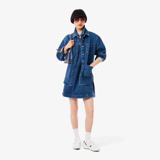 Oversized denim overshirt voor dames