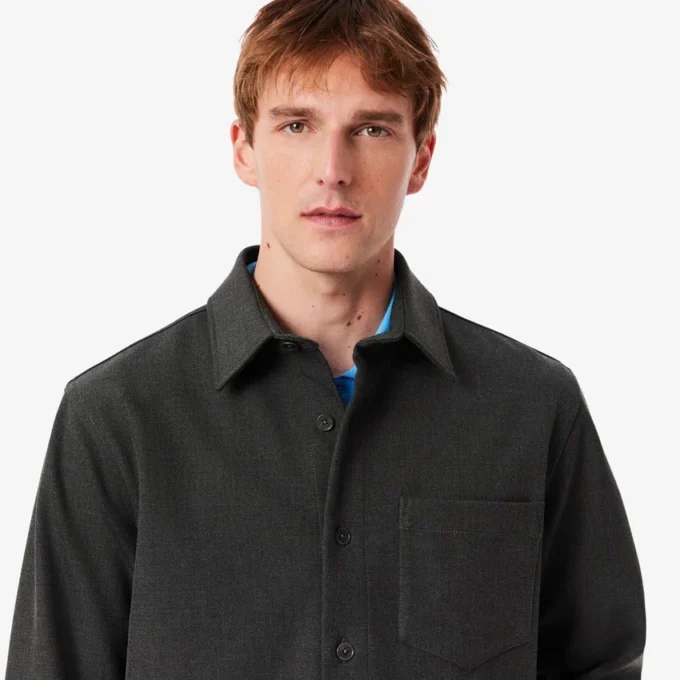 Oversized double-face overshirt voor heren