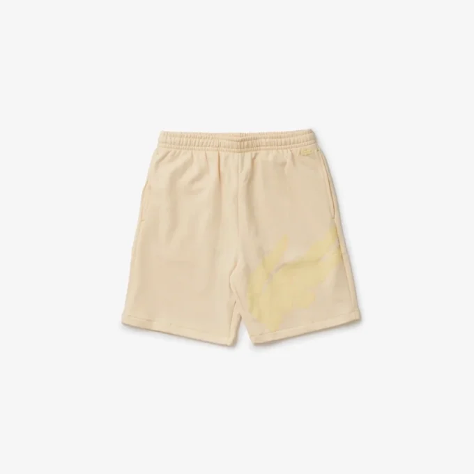 Oversized fleece-short van biologisch katoen met krokodillenprint voor heren