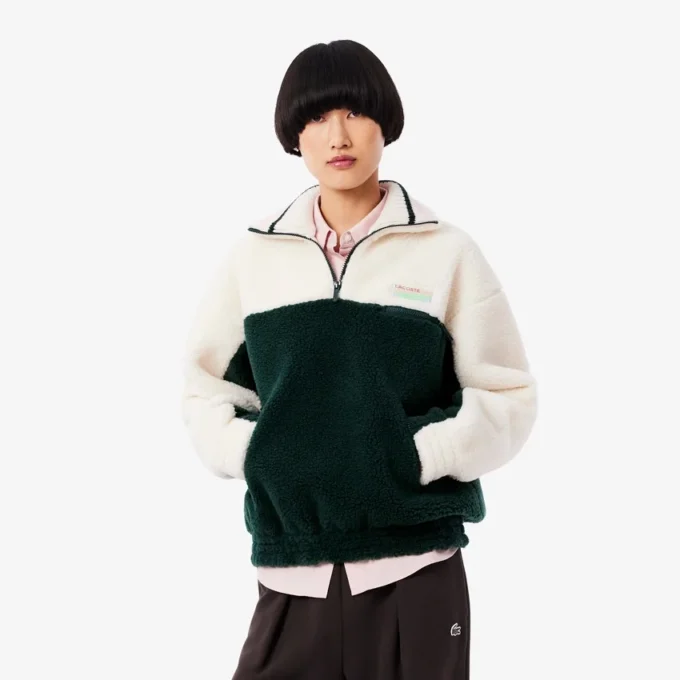 Oversized fleece-Sweatshirt met hoge kraag voor dames