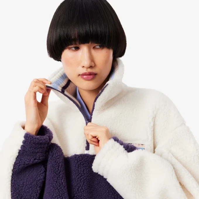 Oversized fleece-Sweatshirt met hoge kraag voor dames