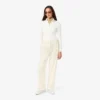 Oversized geplooide flanellen broek voor dames