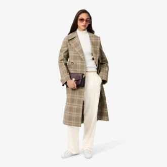 Oversized geplooide flanellen broek voor dames