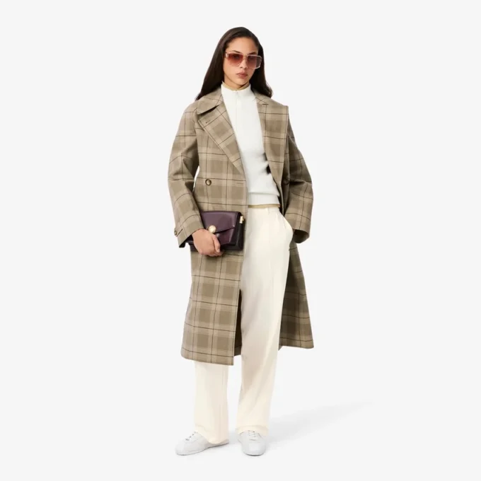 Oversized geplooide flanellen broek voor dames
