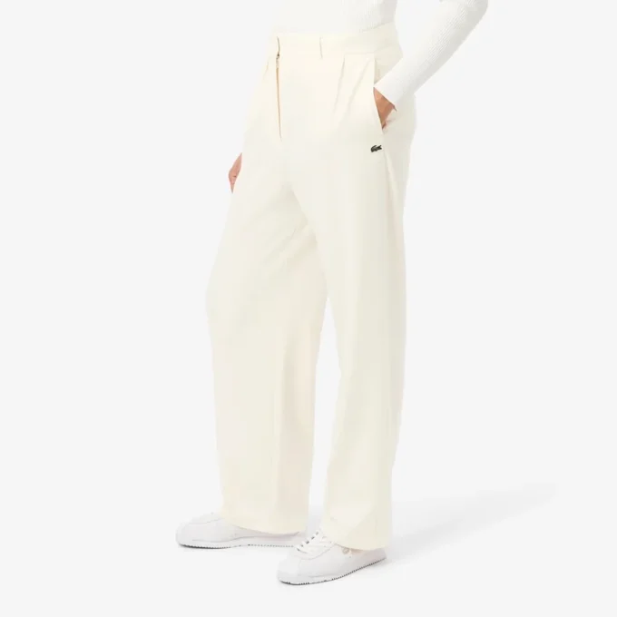 Oversized geplooide flanellen broek voor dames