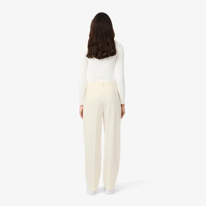 Oversized geplooide flanellen broek voor dames