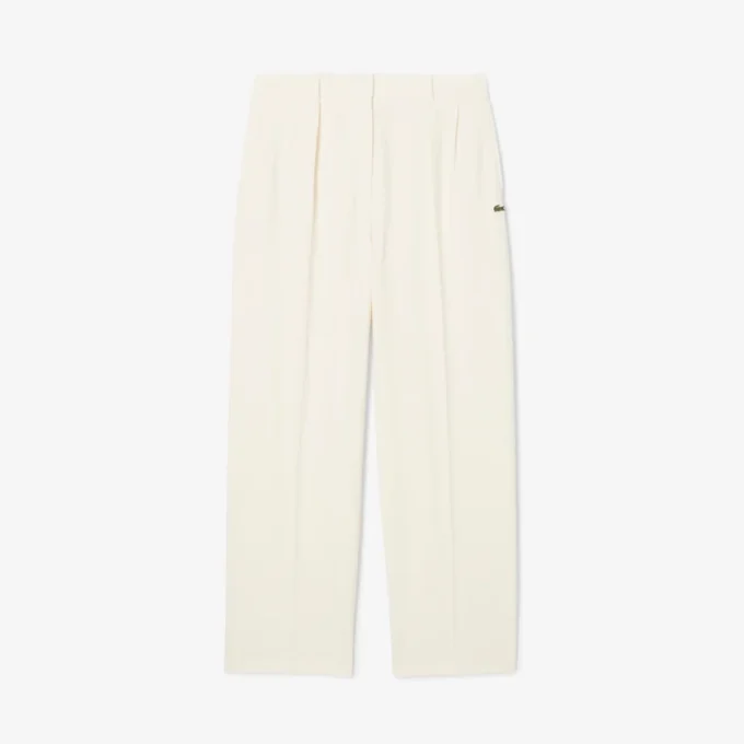 Oversized geplooide flanellen broek voor dames