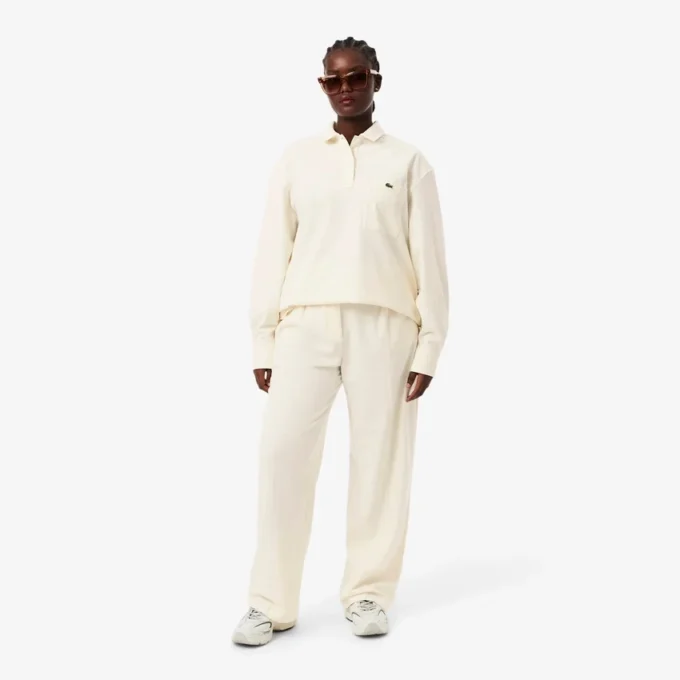 Oversized geplooide flanellen broek voor dames