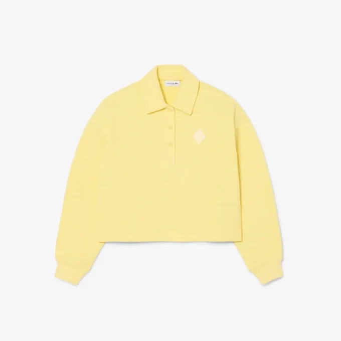 Oversized geribbeld Polo-Sweatshirt