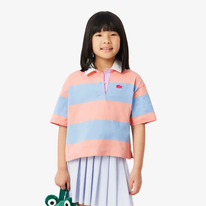 Oversized gestreepte katoenen rugbypolo
