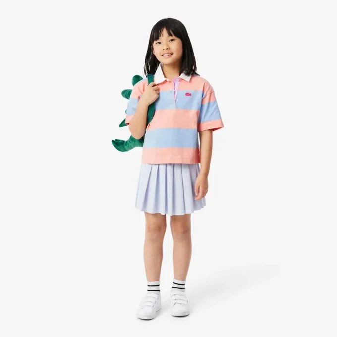 Oversized gestreepte katoenen rugbypolo