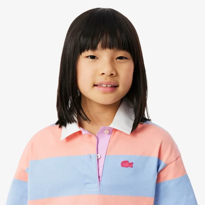 Oversized gestreepte katoenen rugbypolo