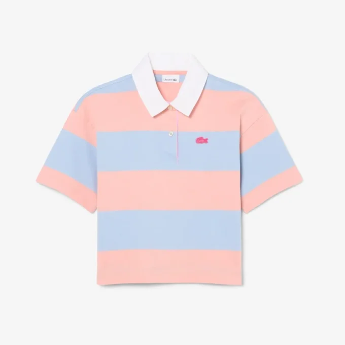 Oversized gestreepte katoenen rugbypolo