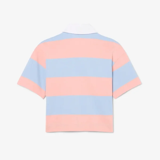 Oversized gestreepte katoenen rugbypolo