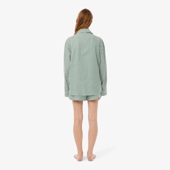 Oversized gestreepte popeline pyjamaset