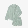 Oversized gestreepte popeline pyjamaset