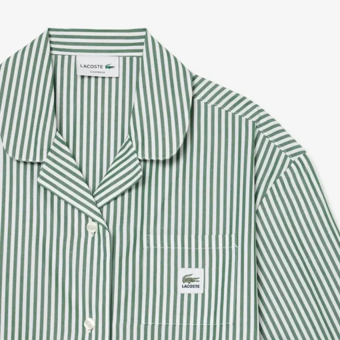 Oversized gestreepte popeline pyjamaset