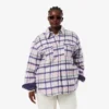 Oversized gewatteerd wollen overshirt voor dames
