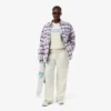 Oversized gewatteerd wollen overshirt voor dames