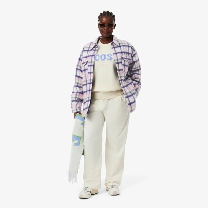 Oversized gewatteerd wollen overshirt voor dames