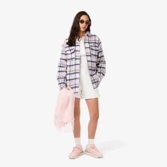 Oversized gewatteerd wollen overshirt voor dames
