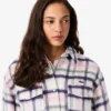 Oversized gewatteerd wollen overshirt voor dames