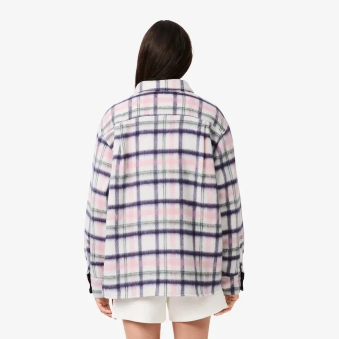 Oversized gewatteerd wollen overshirt voor dames