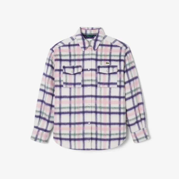 Oversized gewatteerd wollen overshirt voor dames
