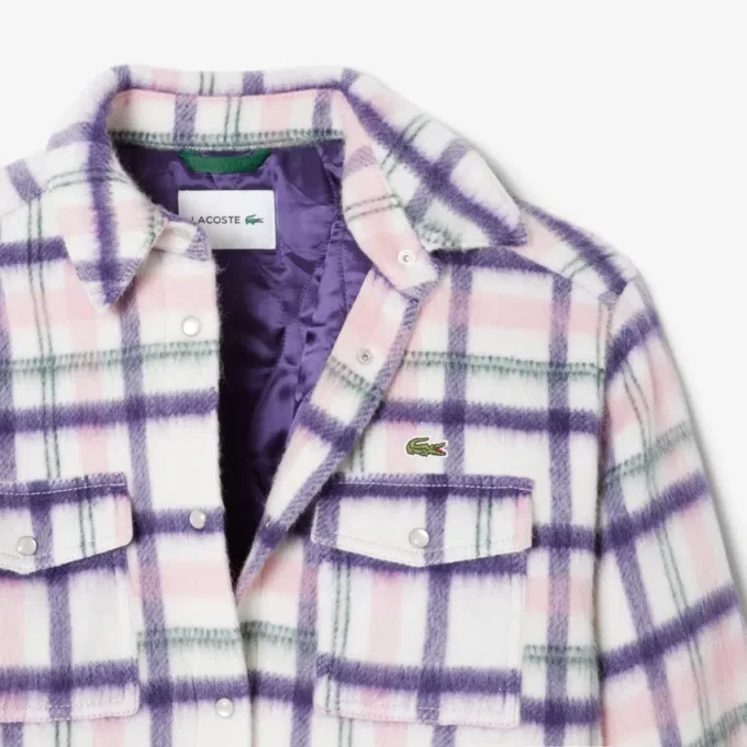 Oversized gewatteerd wollen overshirt voor dames