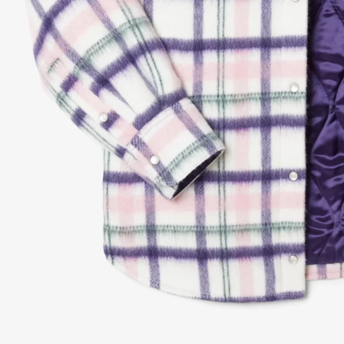 Oversized gewatteerd wollen overshirt voor dames