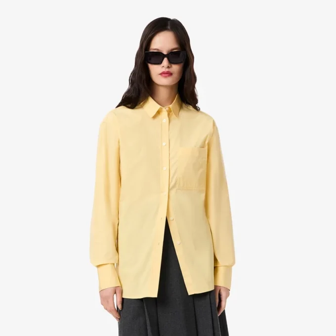 Oversized katoen overhemd met knopen voor dames