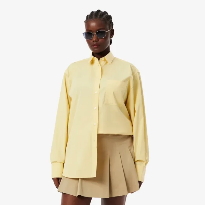Oversized katoen overhemd met knopen voor dames