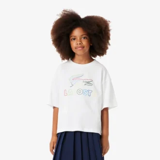 Oversized katoen T-shirt met print voor meisjes