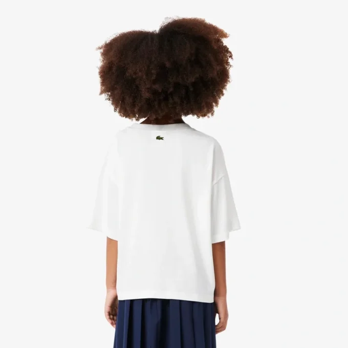 Oversized katoen T-shirt met print voor meisjes