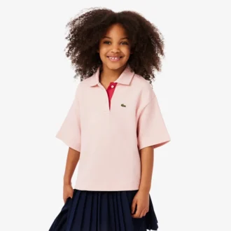 Oversized piqué-Polo voor meisjes
