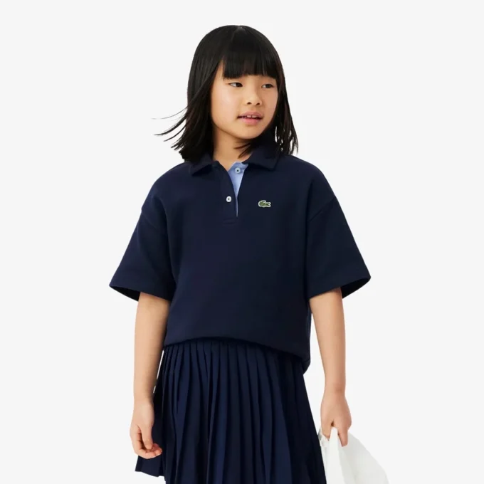 Oversized piqué-Polo voor meisjes