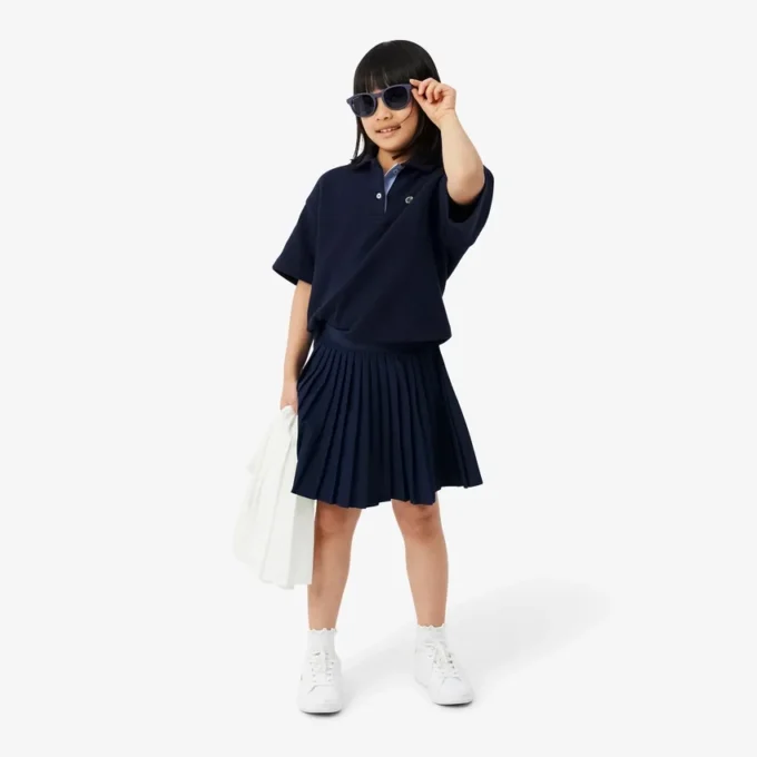 Oversized piqué-Polo voor meisjes