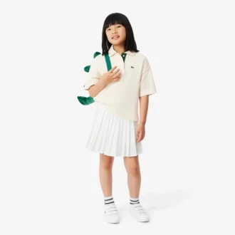 Oversized piqué-Polo voor meisjes