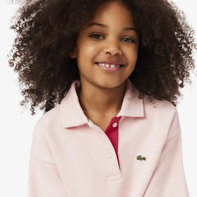 Oversized piqué-Polo voor meisjes